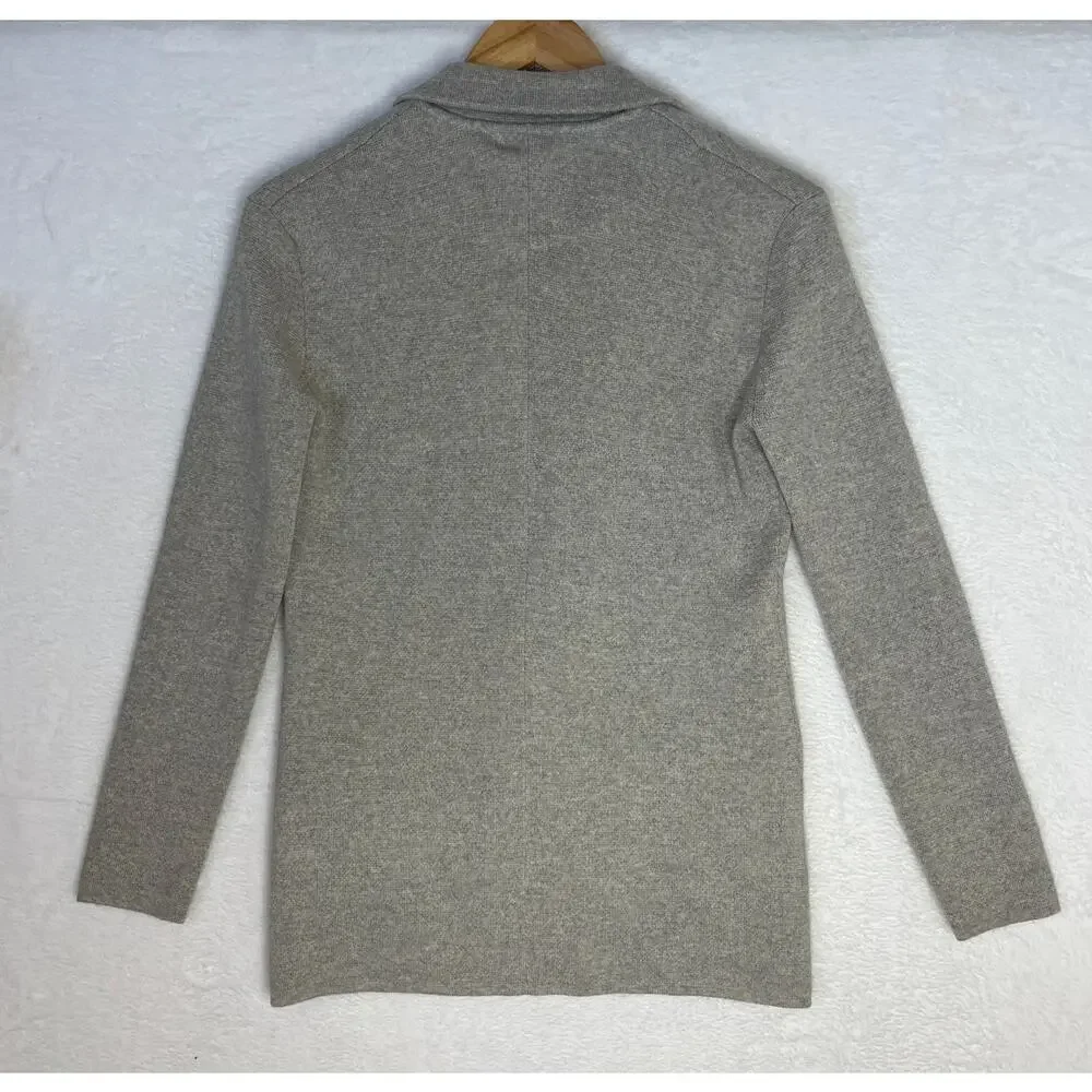 J. Crew Black Label 100% Merino Wool Gray Sweater Blazer Career Preppy sz XXS